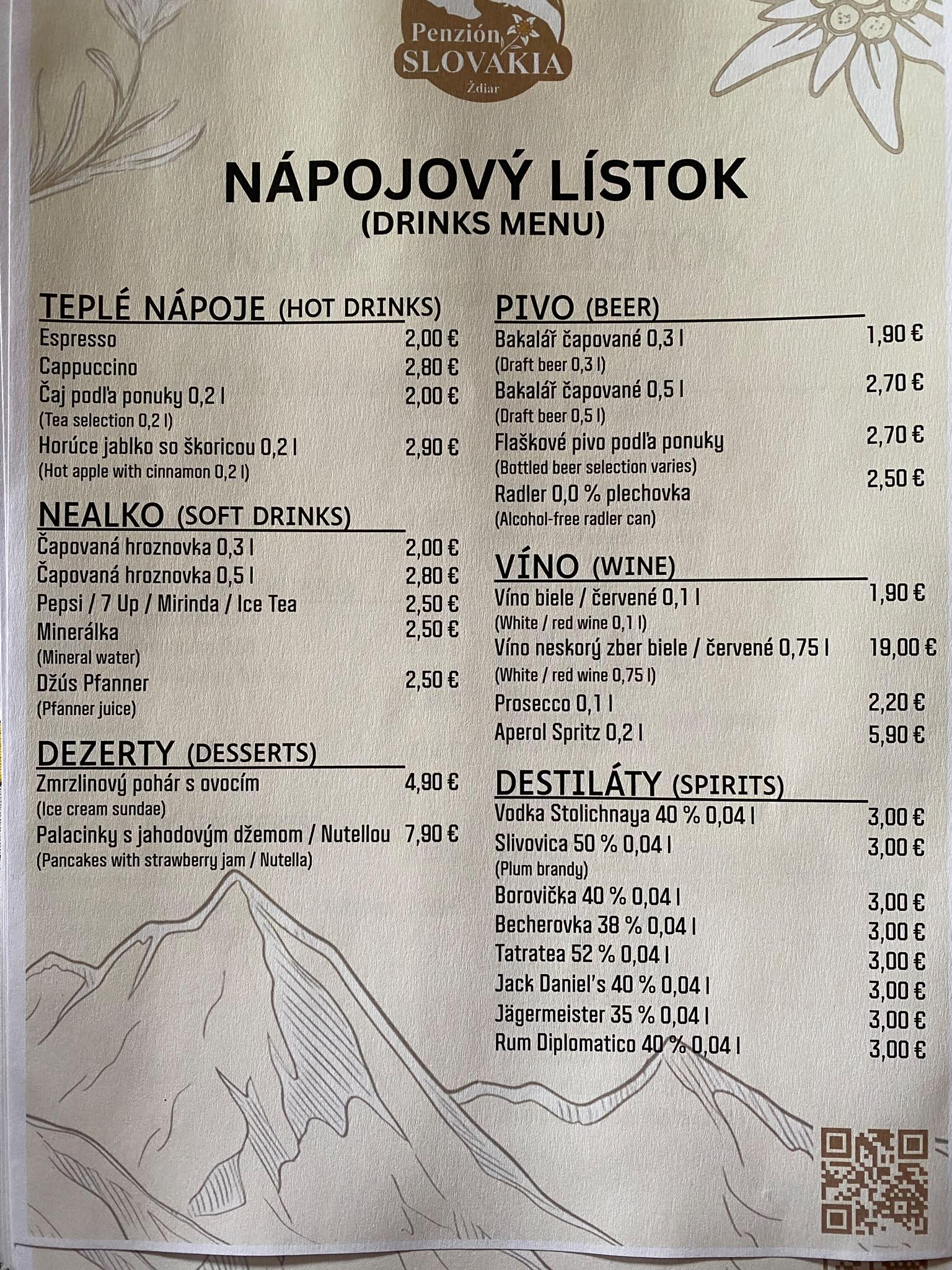 Jedálny lístok 2
